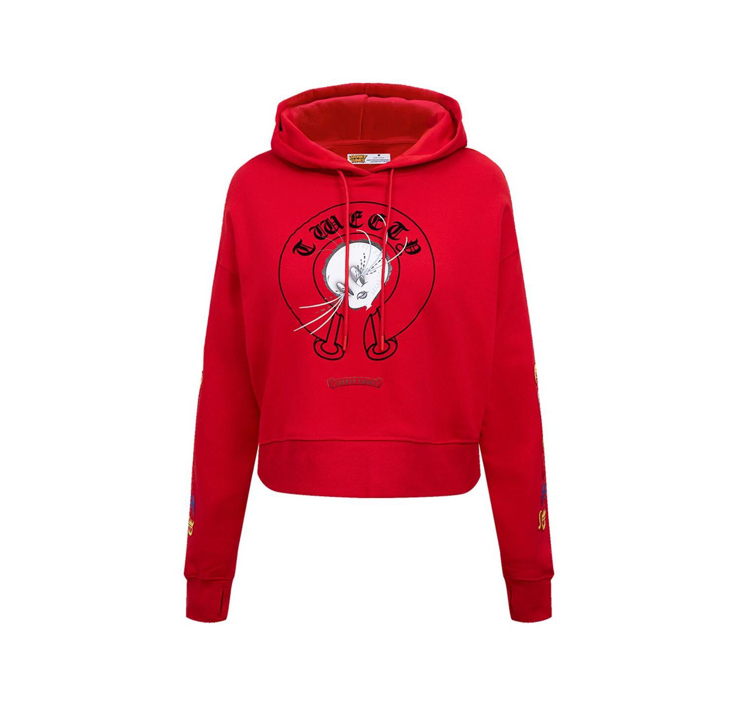 Women's Looney Tunes Tweety Bird Cropped Pullover Hoodie