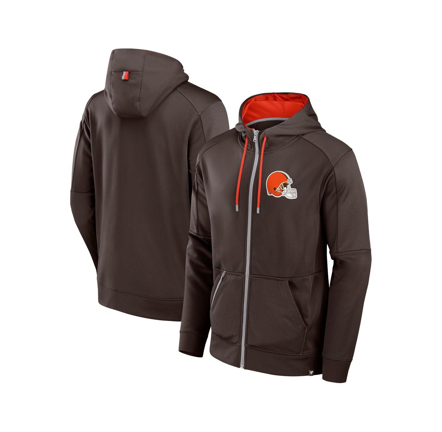 Men's Brown Cleveland Browns Defender Full-Zip Hoodie