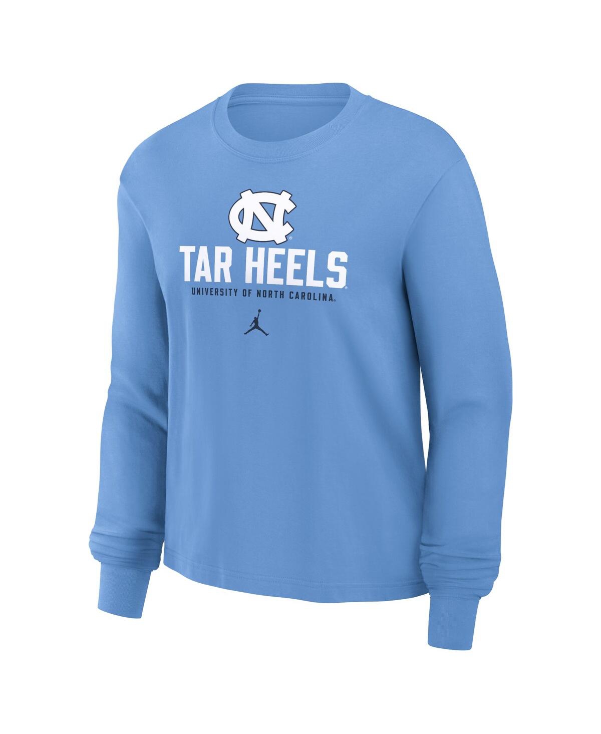 JORDAN WOMEN'S CAROLINA BLUE NORTH CAROLINA TAR HEELS PRIMETIME UNIVERSITY LONG SLEEVE BOXY T-SHIRT 