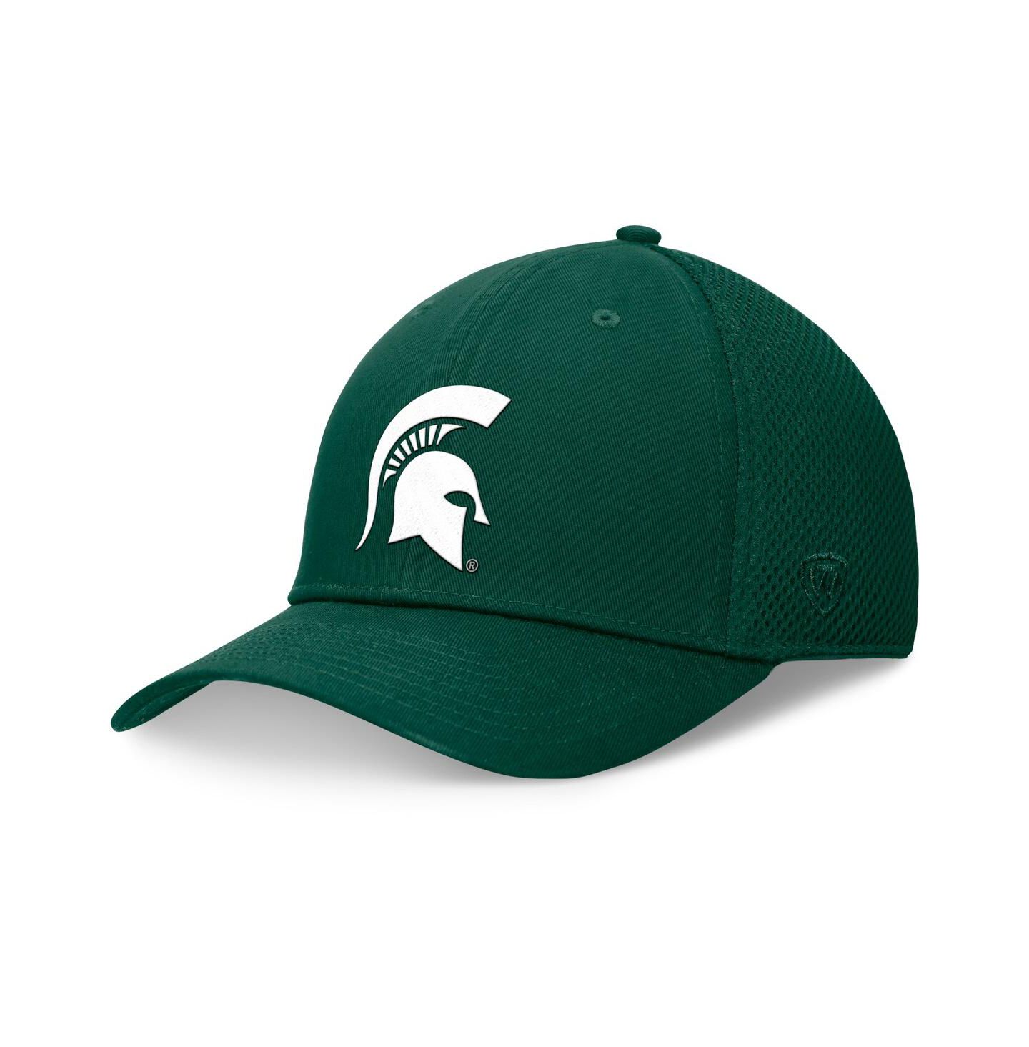 Мужская кепка Top of the World Green Michigan State Spartans Spacer Flex Hat — фото 1