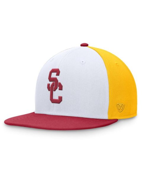 Мужская кепка Top of the World White/Cardinal USC Trojans Tri-Tone Heritage Collector Fitted Hat