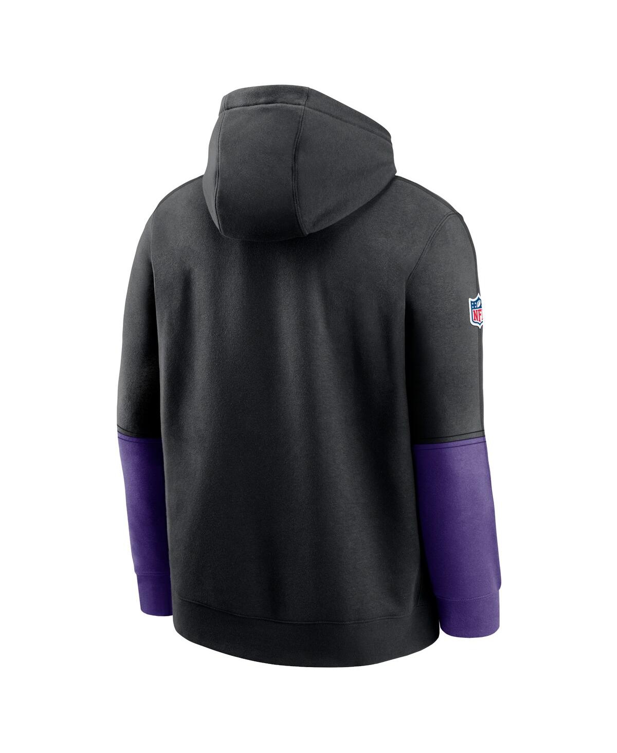 Nike Men'sMinnesota Vikings 2024 Sideline Club Pullover Hoodie - Black