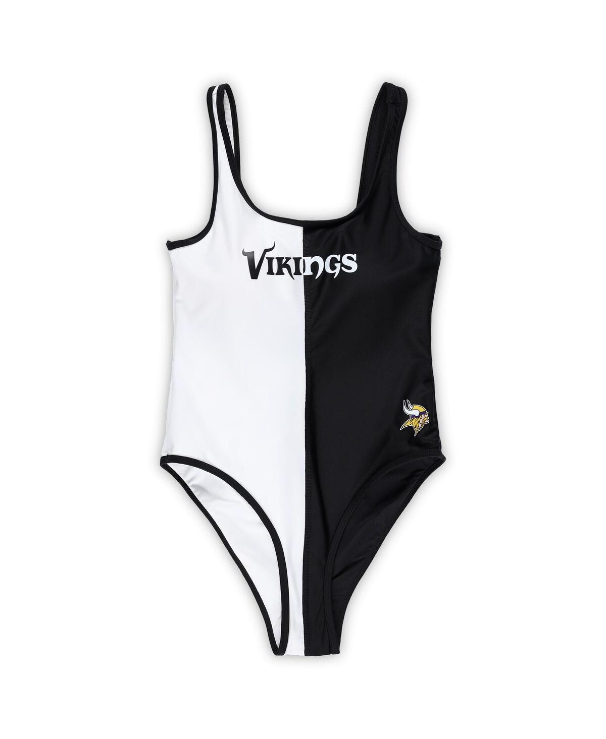 Shop G-iii 4her By Carl Banks Women's Black/white Minnesota Vikings Last Stand One-piece Swimsuit