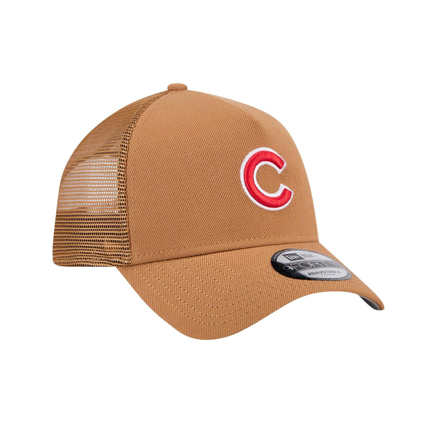 Men's Brown Chicago Cubs A-Frame Trucker 9FORTY Adjustable Hat