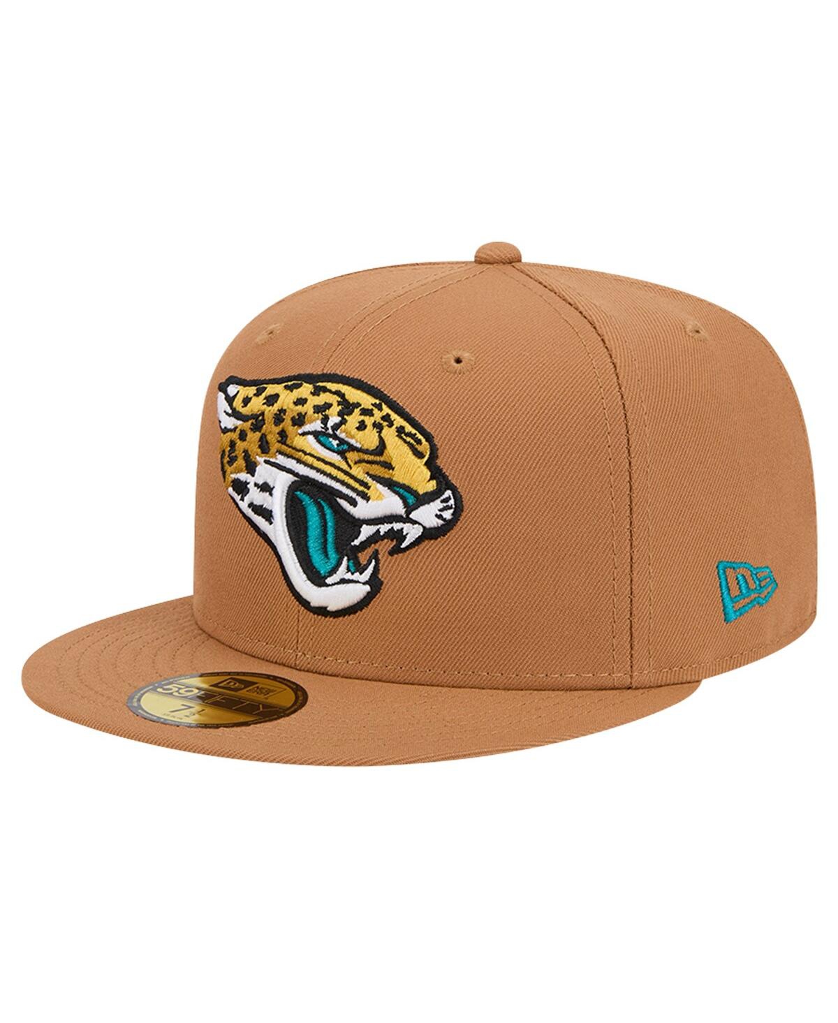 New Era Men'sJacksonville Jaguars Color Pack 59FIFTY Fitted Hat with Side Patch - Tan