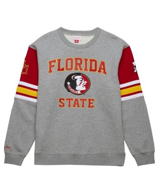 Men's Heather Gray Florida State Seminoles Throwback Allover 4.0 Pullover Sweatshirt