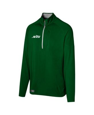 Men's Green New York Jets Grind Iron Quarter-Zip Top
