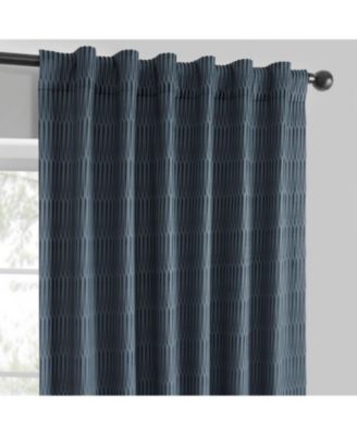 Deep Blue Abstract Lounge Embossed Velvet Room Darkening Curtain