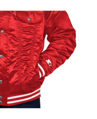 Starter Men's x Red Arizona Diamondbacks Silver Tab Satin Full-Snap Trucker Jacket