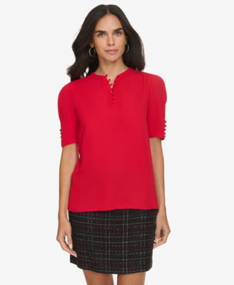 Calvin Klein - Women's Button Sleeve Blouse