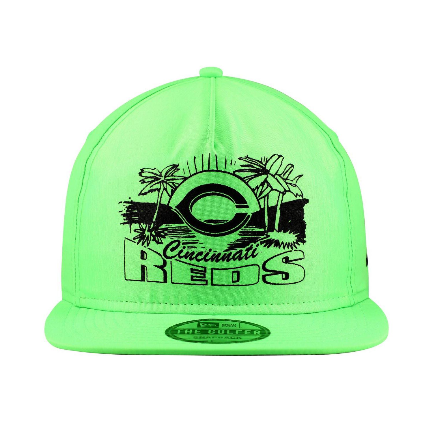 Men's Green Cincinnati Reds Neon Golfer Snapback Hat