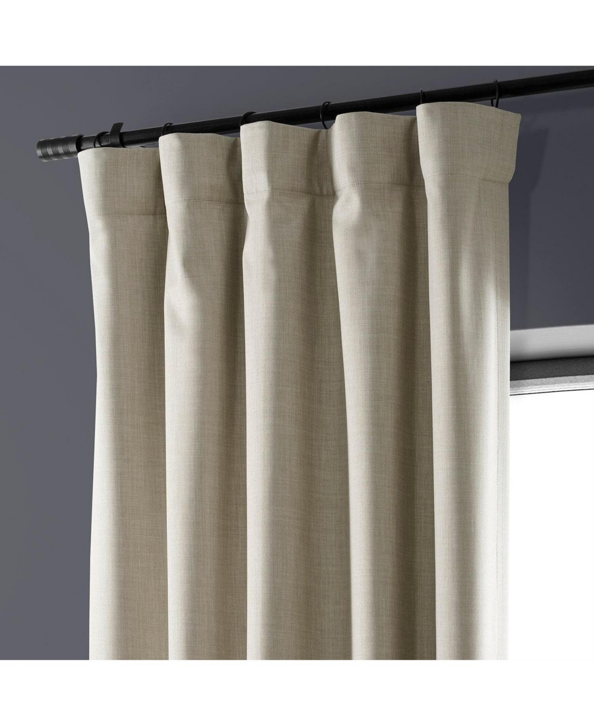 Half Price Drapes Light Beige Performance Linen Hotel Blackout Curtain In Beige,tan