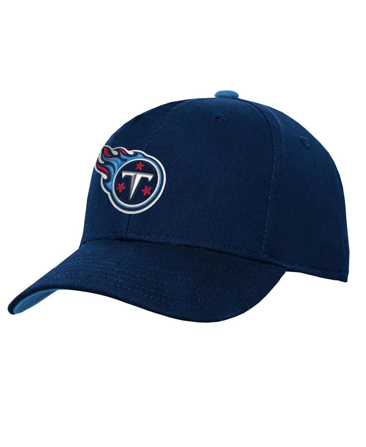 Outerstuff Big Boys And Girls Navy Tennessee Titans Team Pre-curved Adjustable Hat In Blue