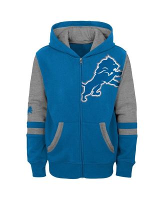 Little Boys and Girls Blue Detroit Lions Stadium Color Block Full-Zip Hoodie