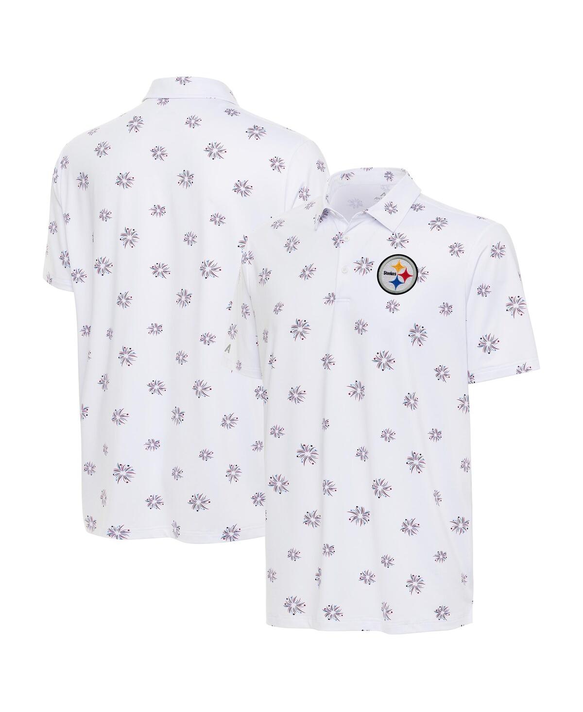 Men's White Pittsburgh Steelers Fireworks Polo - White