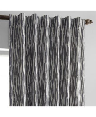 Tiger Striped Grey Faux Silk Jacquard Room Darkening Curtain