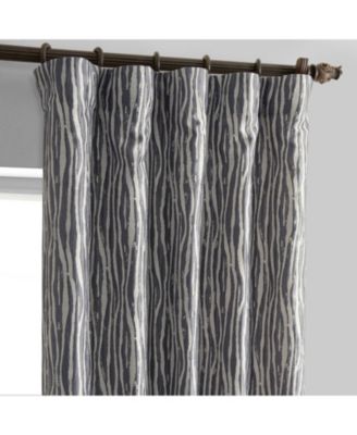 Tiger Striped Grey Faux Silk Jacquard Room Darkening Curtain