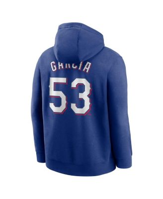 Men's Adolis Garcia Royal Texas Rangers Player Name & Number Club Pullover Hoodie