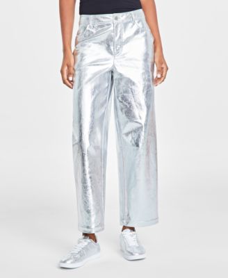 Women's Metallic Faux-Leather Pants, Created for Macy's