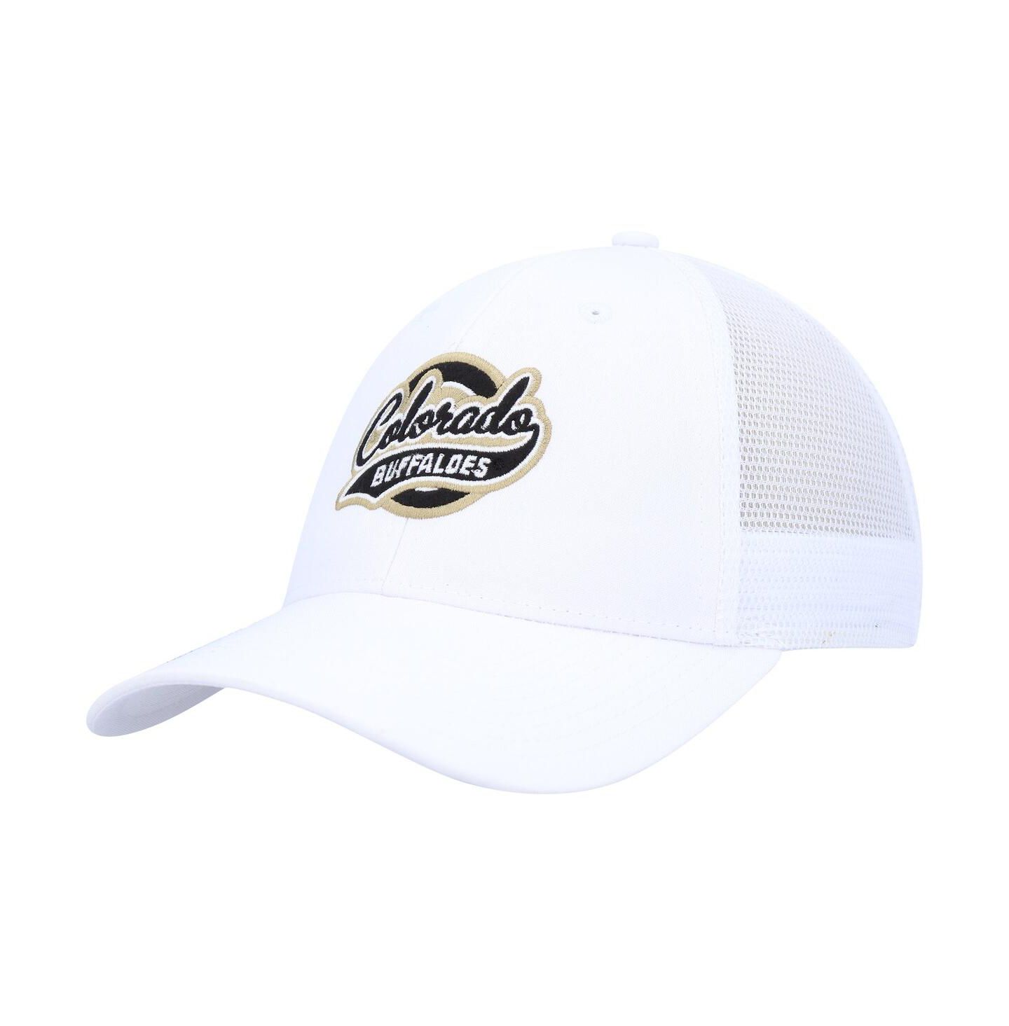 Мужская кепка Ahead White Colorado Buffaloes Brant Trucker Adjustable Hat — фото 1
