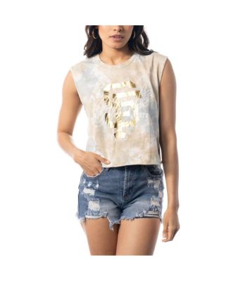 Women's White San Francisco Giants Washed Muscle Tank Top