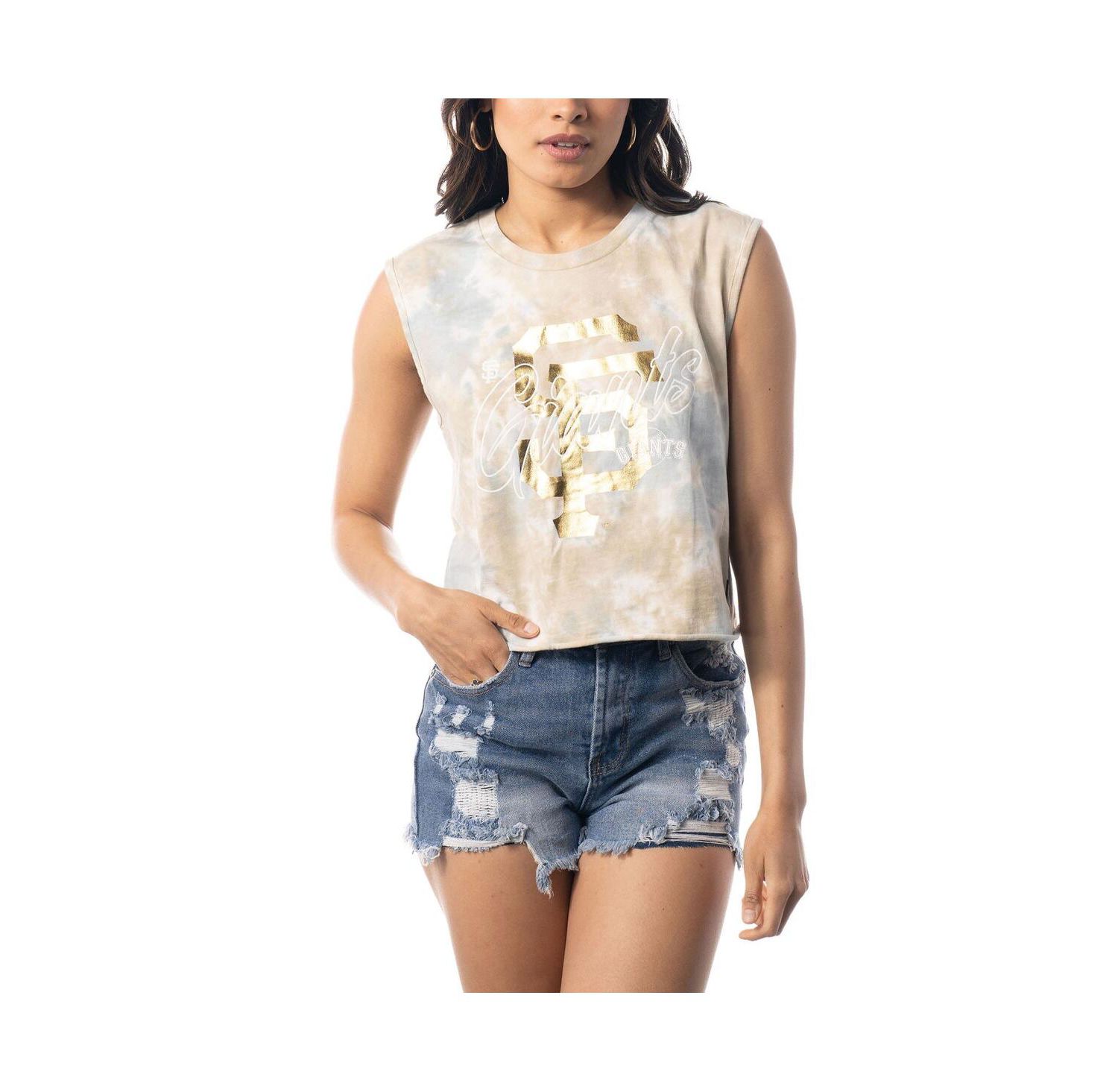 Women's White San Francisco Giants Washed Muscle Tank Top