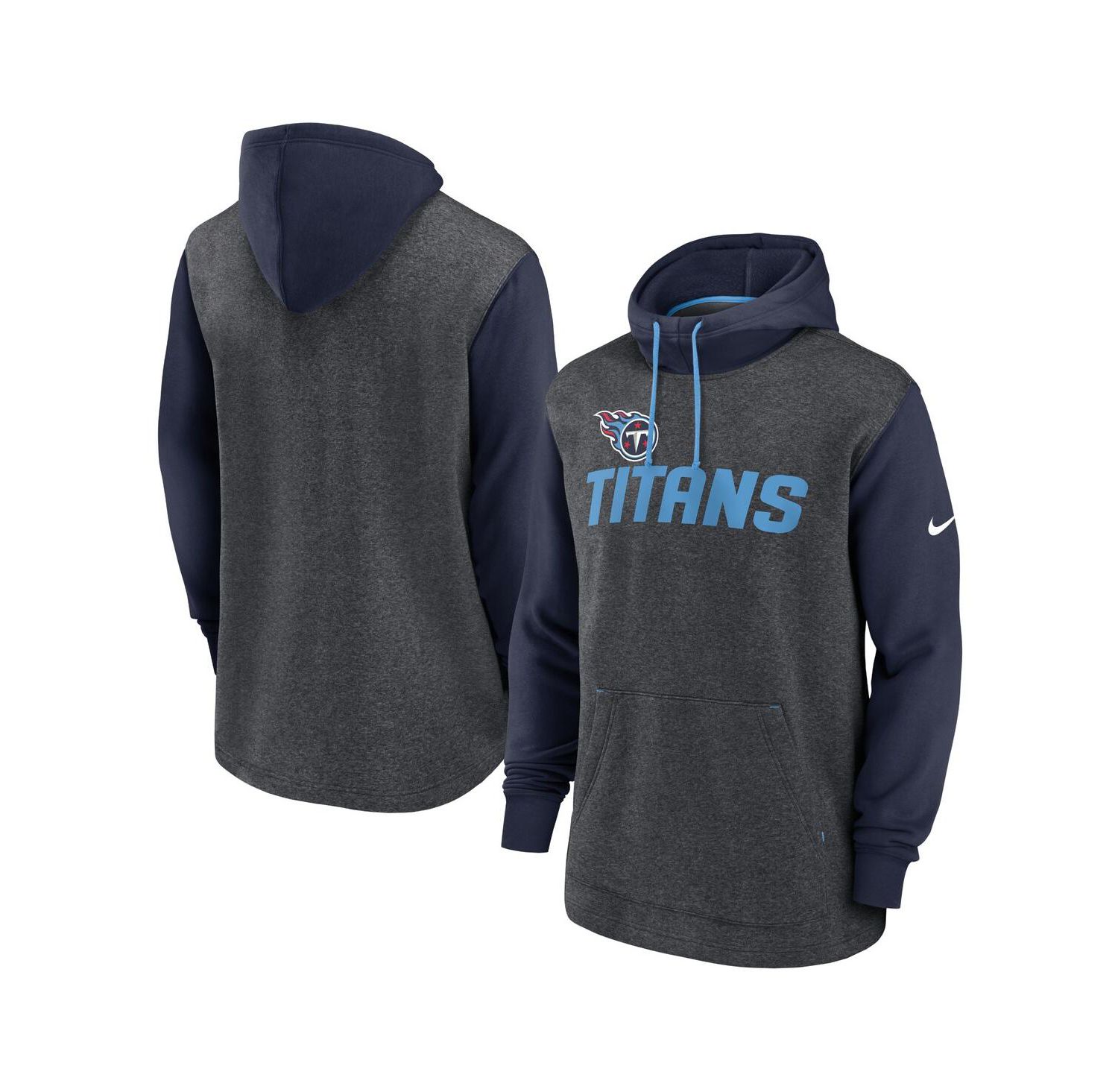 Men's Heathered Charcoal/Navy Tennessee Titans Surrey Legacy Pullover Hoodie