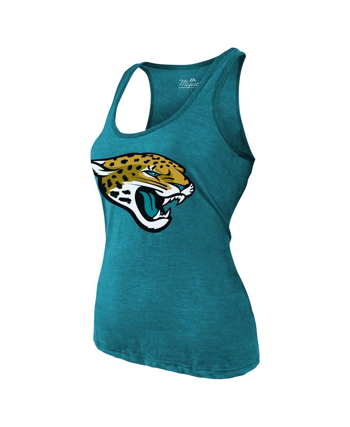 Shop Majestic Women's Trevor Lawrence Teal Jacksonville Jaguars Name Number Tri-blend Tank Top