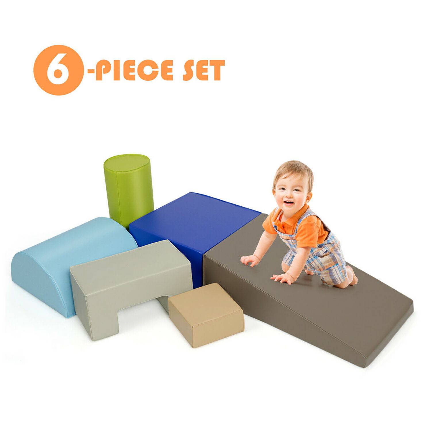 6 Piece Climb Crawl Play Set Indoor Kids Toddler Baby Safe Foam