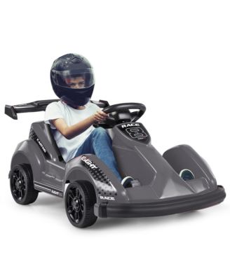 6V Battery Powered Go Kart Kids Ride On 4 Wheel Racer RC w/ Bumper & Music Pink
