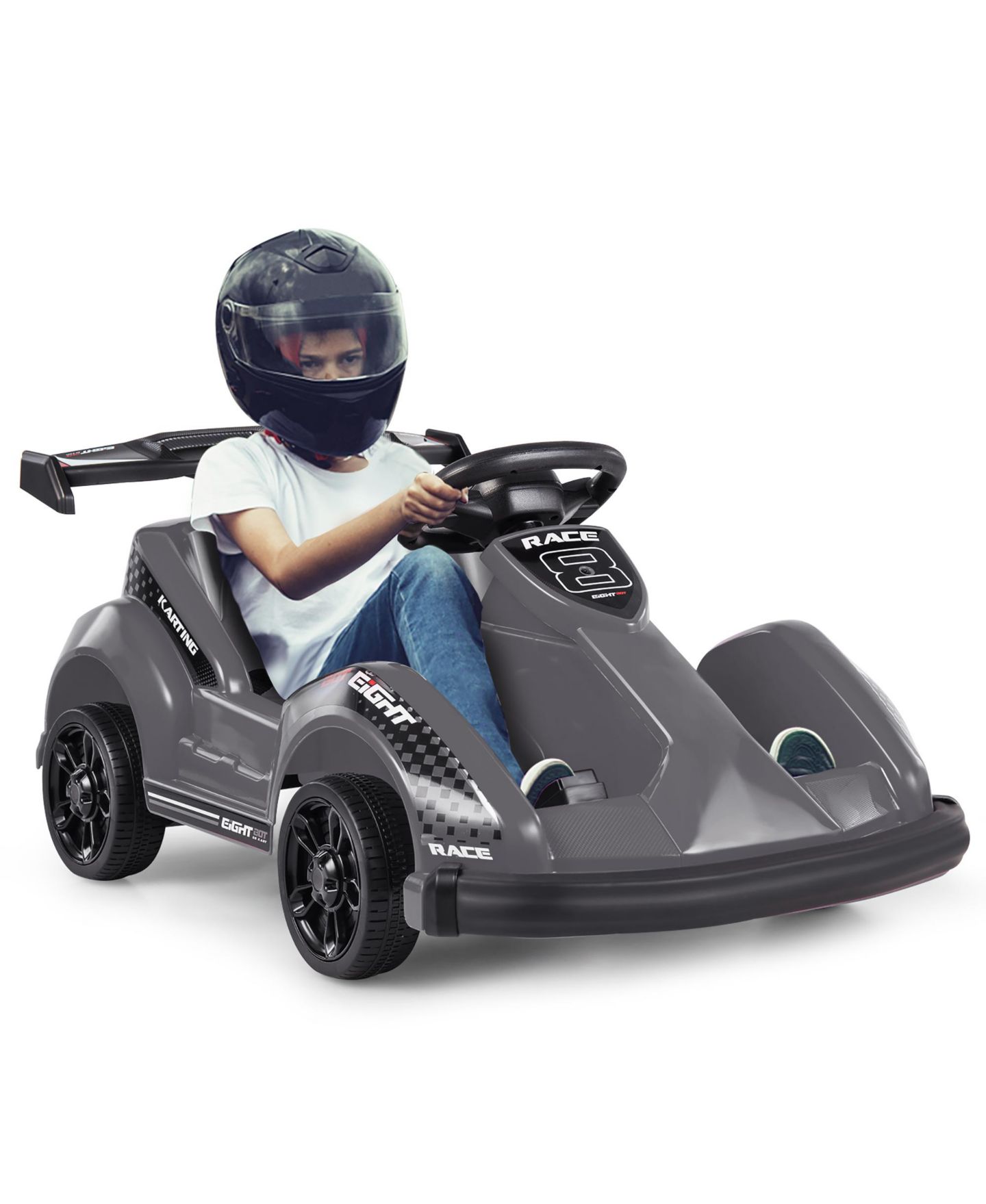 Детская игрушка Gymax 6V Battery Powered Go Kart Remote Control Ride-On, 66 lbs., Ages 3-10, цвет: Чёрный, вариант 1 — фото 7