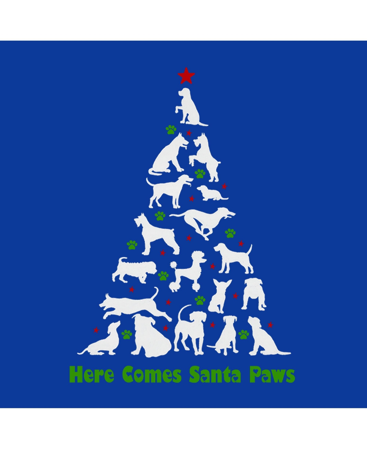 La Pop Art Girls Here Comes Santa Paws Word Art Crewneck Sweatshirt