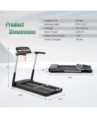 2.25 HP Foldable Treadmill with APP Control and LED Display