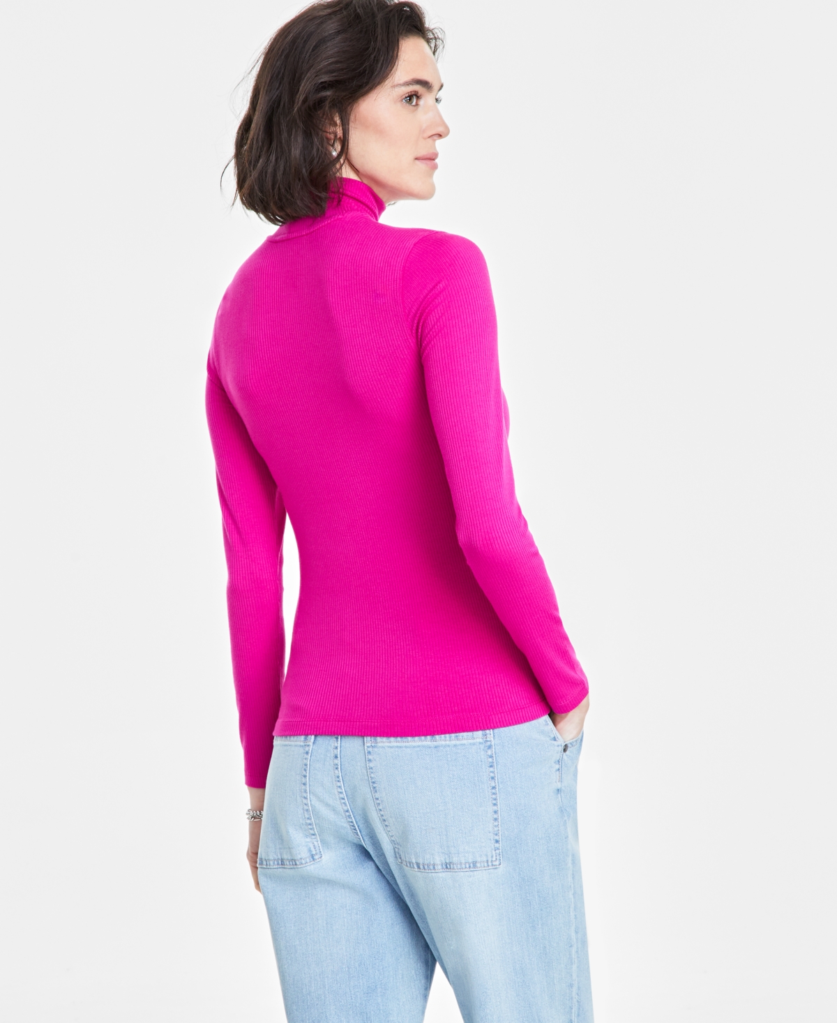 On 34th Women's Ribbed Mock Neck Long-Sleeve Top, Created for Macy's