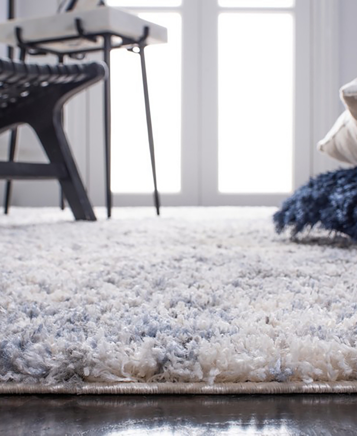 Safavieh Berber Shag 100 BER274B 2'x3' Area Rug -Blue