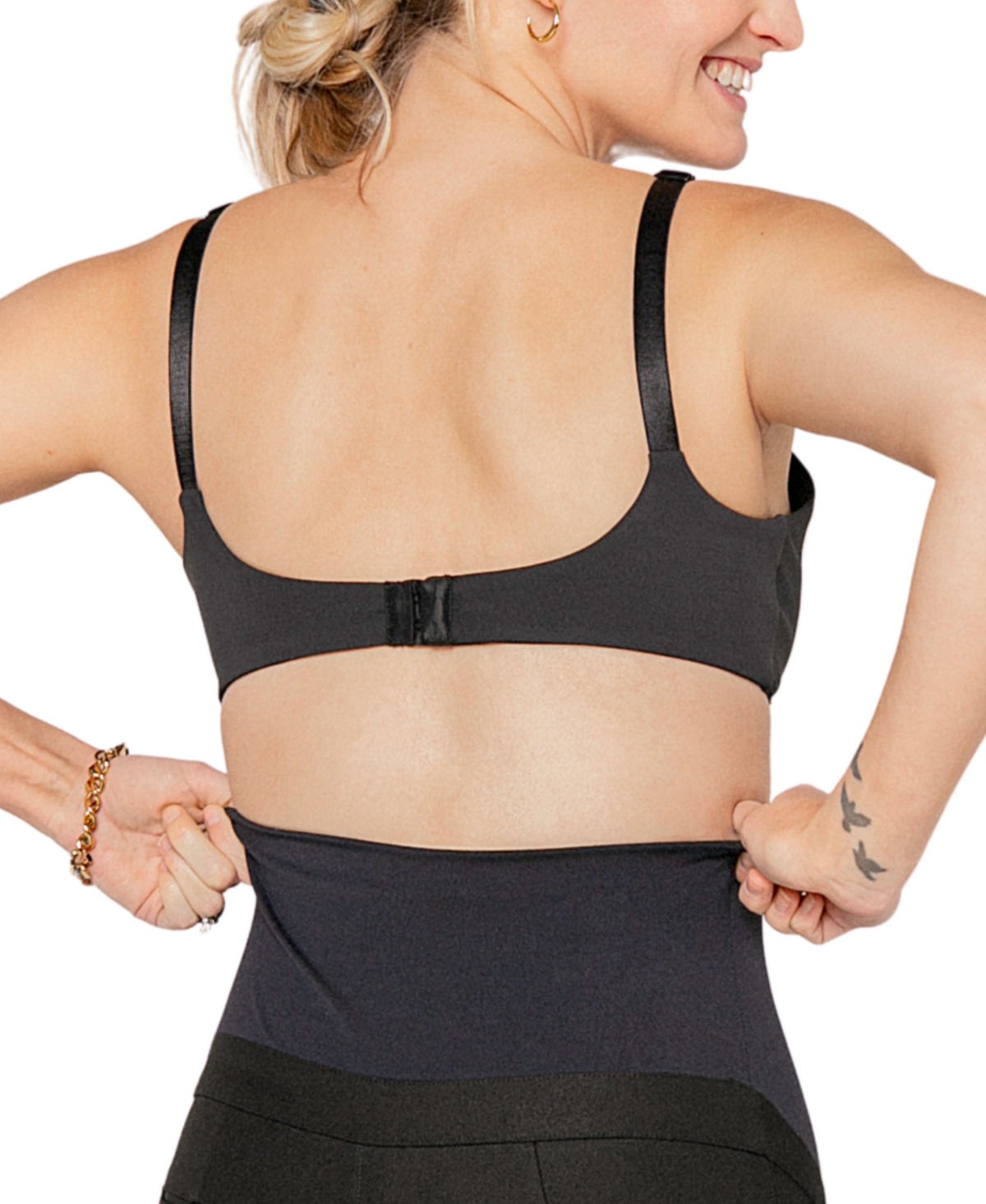 Marion Maternity High Support Nursing Bralette with Lace Detail - Black