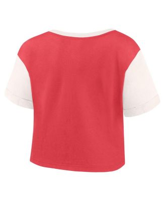 Women's Crimson Alabama Crimson Tide Color-Block Script Tail T-Shirt
