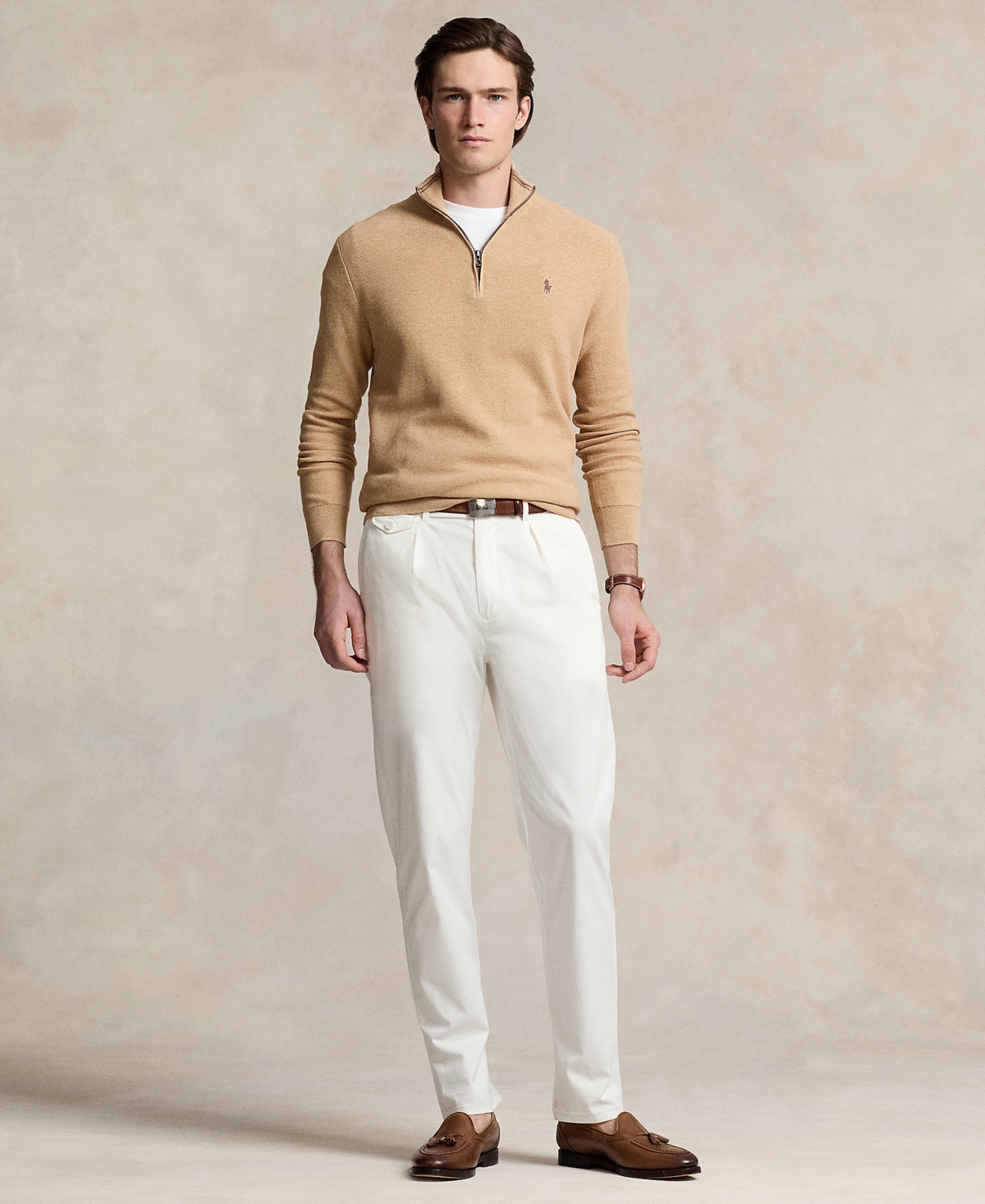 Polo Ralph Lauren Men's Mesh-Knit Cotton Quarter-Zip Sweater