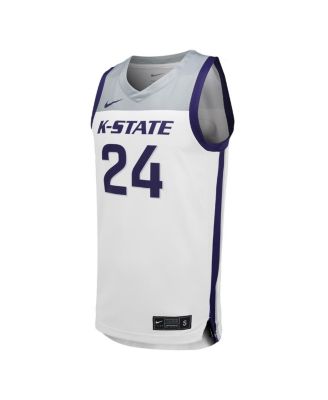 Women's and Men's 23 White Kansas State Wildcats Team Replica Basketball Jersey