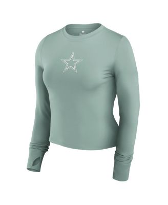 Women's Green Dallas Cowboys Studio Fitted Long Sleeve Gym Top