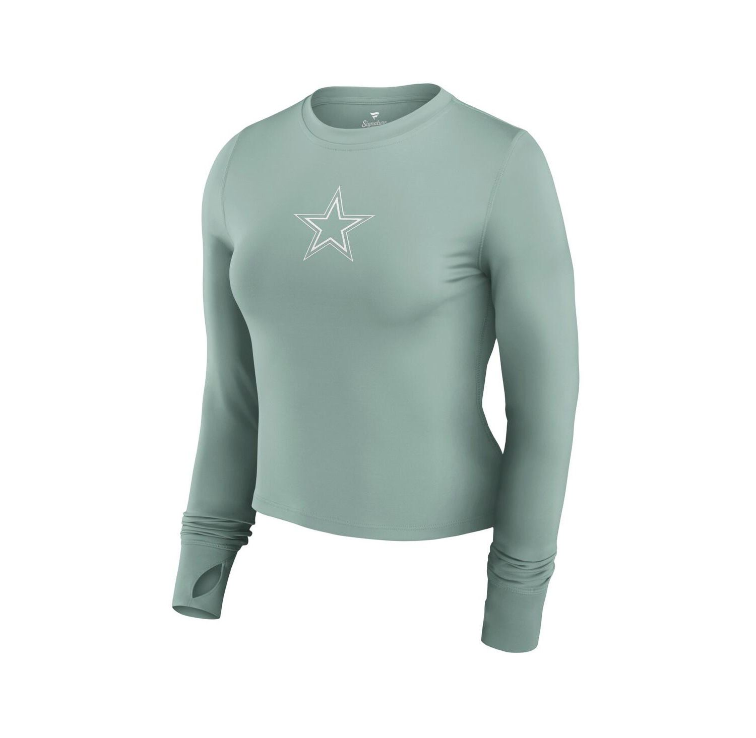 Women's Green Dallas Cowboys Studio Fitted Long Sleeve Gym Top