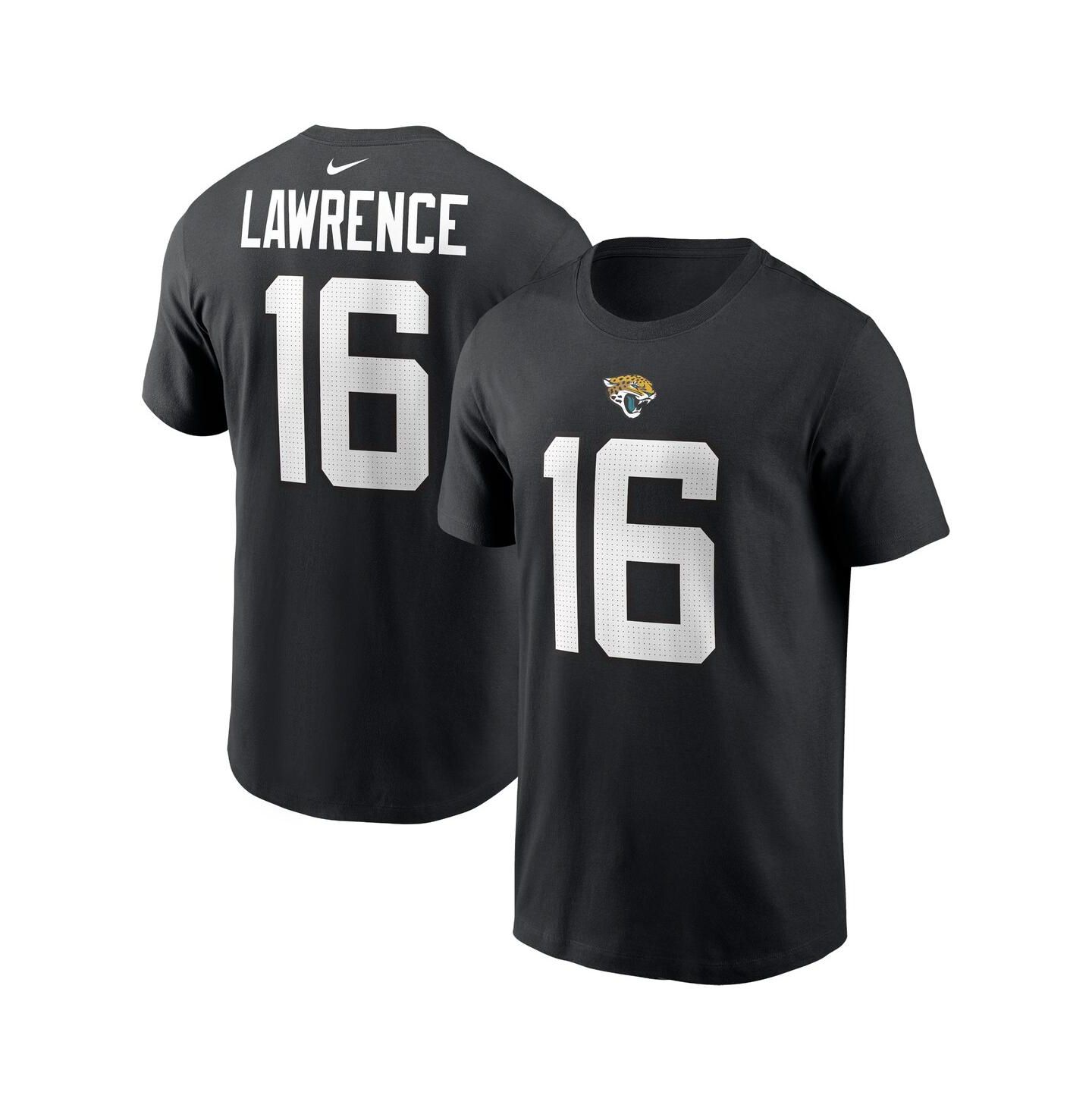 Мужская футболка Nike Trevor Lawrence Jacksonville Jaguars Player Name & Number, цвет: Чёрный — фото 1