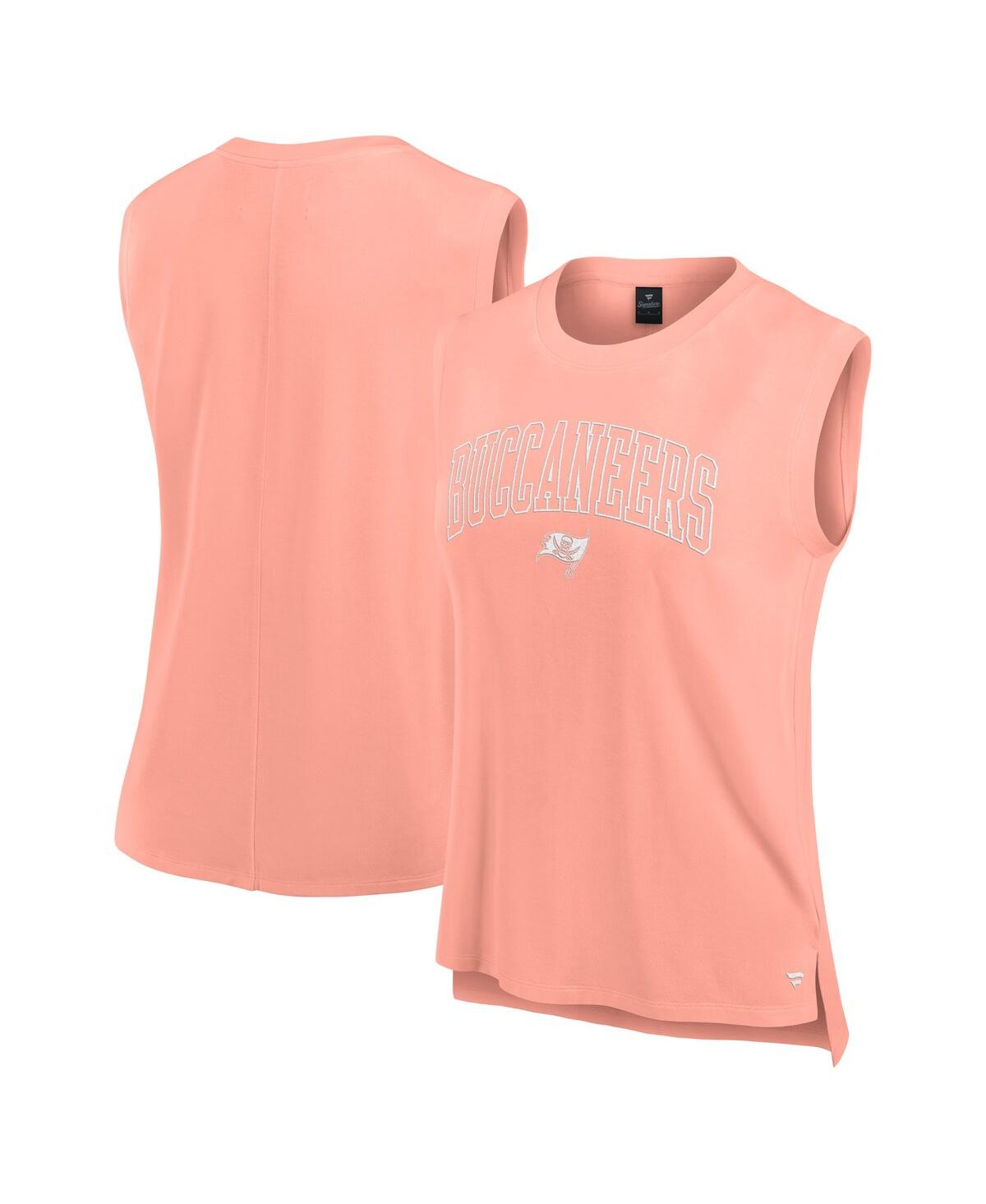 Fanatics Women's Coral Tampa Bay Buccaneers Studio Gym Tank Top In Coral