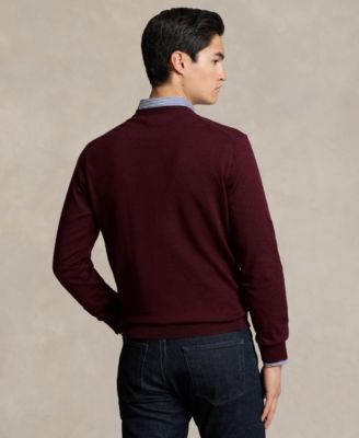 Men's Washable Wool V-Neck Sweater