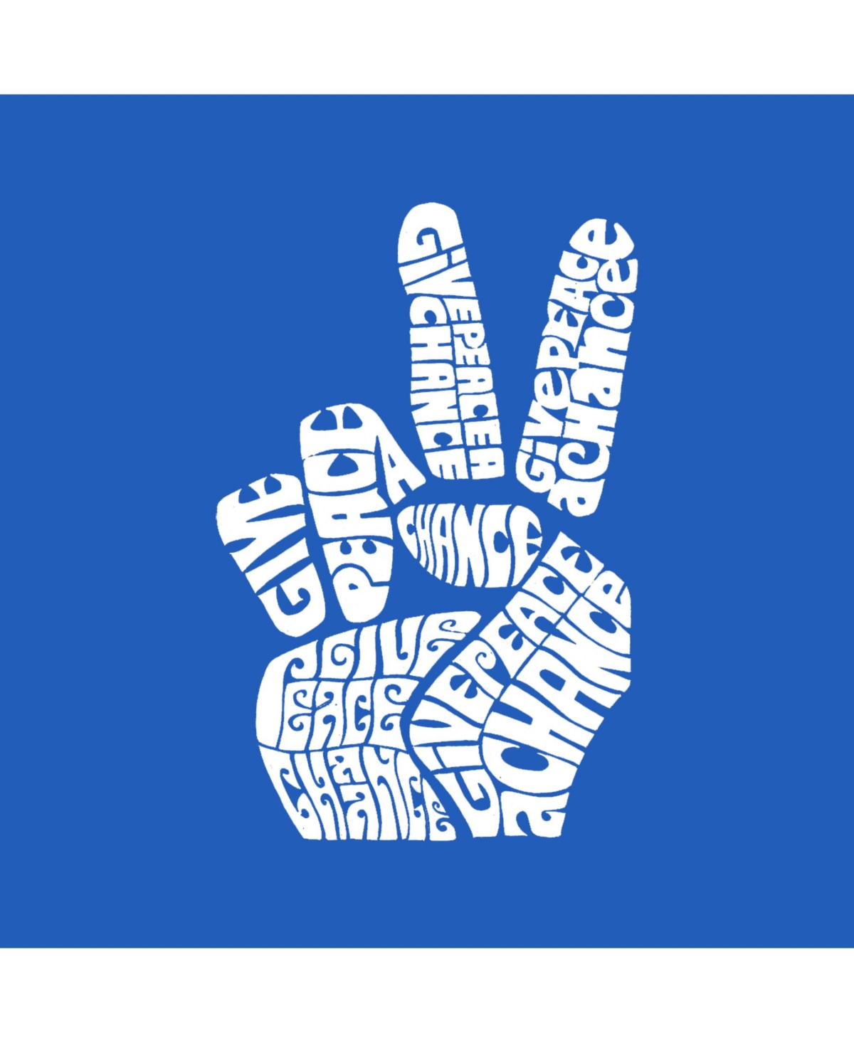 La Pop Art Boys Peace Fingers Word Art Crewneck Sweatshirt