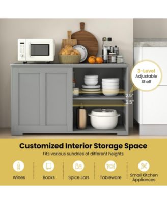 Sideboard Buffet Cupboard Storage Cabinet with Sliding Door