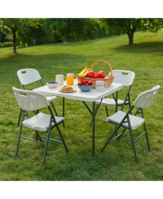 5-Piece Folding Table and Chair Set for Indoor/Outdoor Use