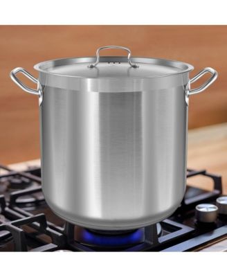 Stainless Steel Cookware Stockpot - 40 Quart, Heavy Duty Induction Pot, Soup Pot With Stainless Steel Lid