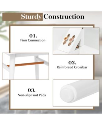 1-Drawer Modern Bedside Table with Solid Wood Legs