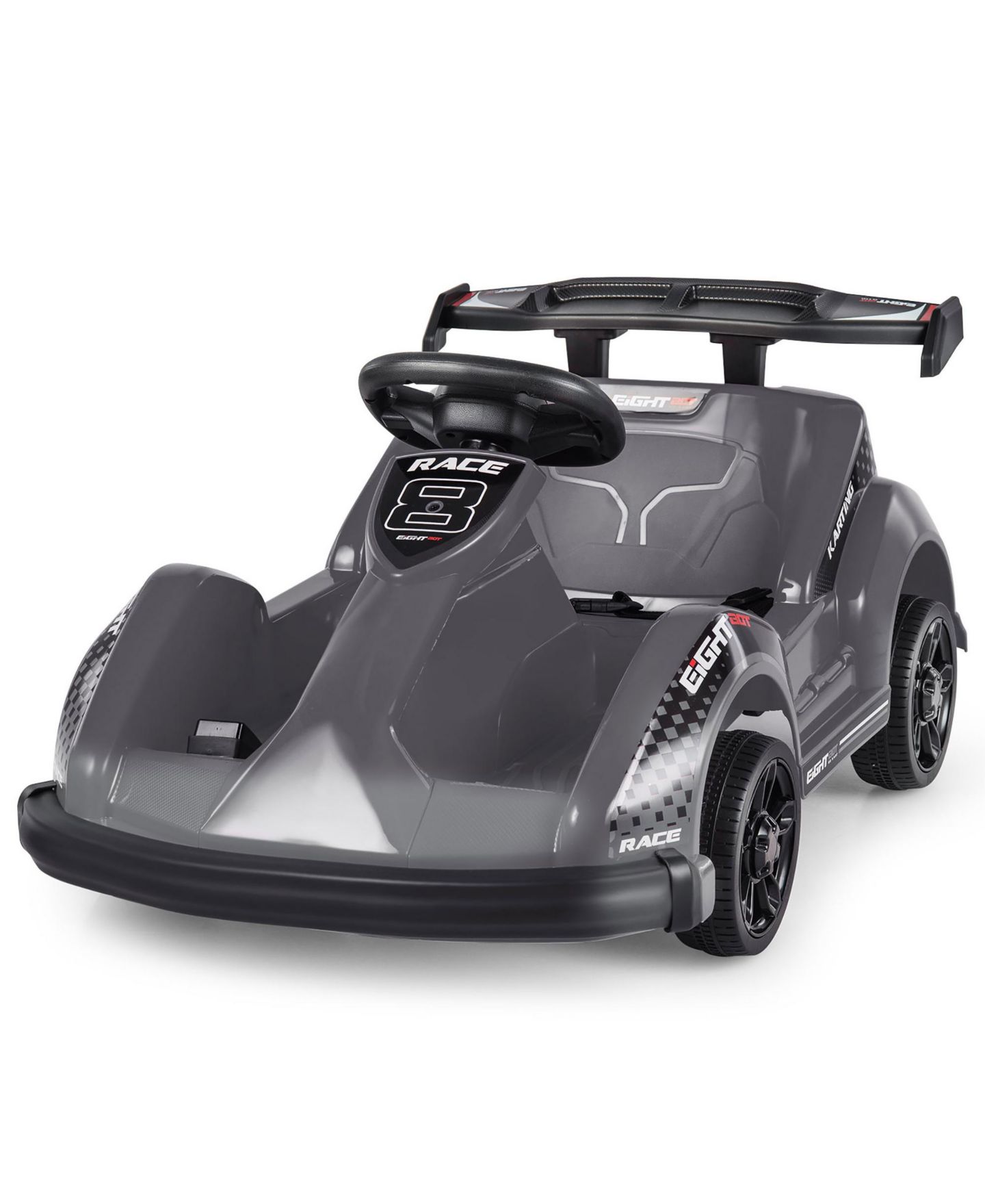 Детская игрушка Gymax 6V Battery Powered Go Kart Remote Control Ride-On, 66 lbs., Ages 3-10, цвет: Чёрный, вариант 1 — фото 1